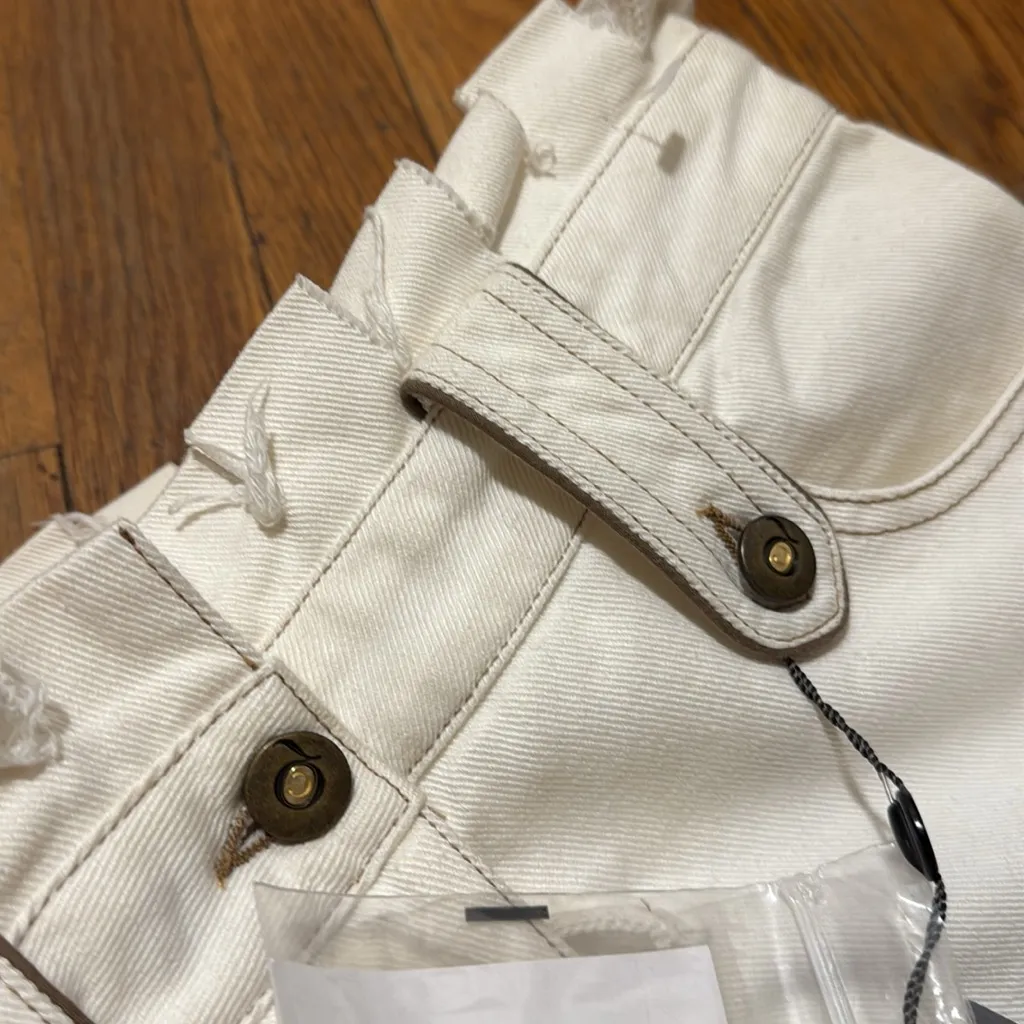 Alexander McQueen NEW vintage y2K distressed ivory straight Leg Jeans size 40 IT - Image 4