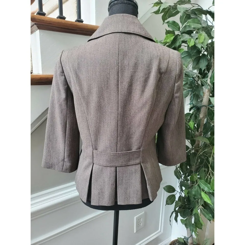 Josephine Womens Gray Polyester & Rayon Collared Button Long Sleeve Blazer - Image 6