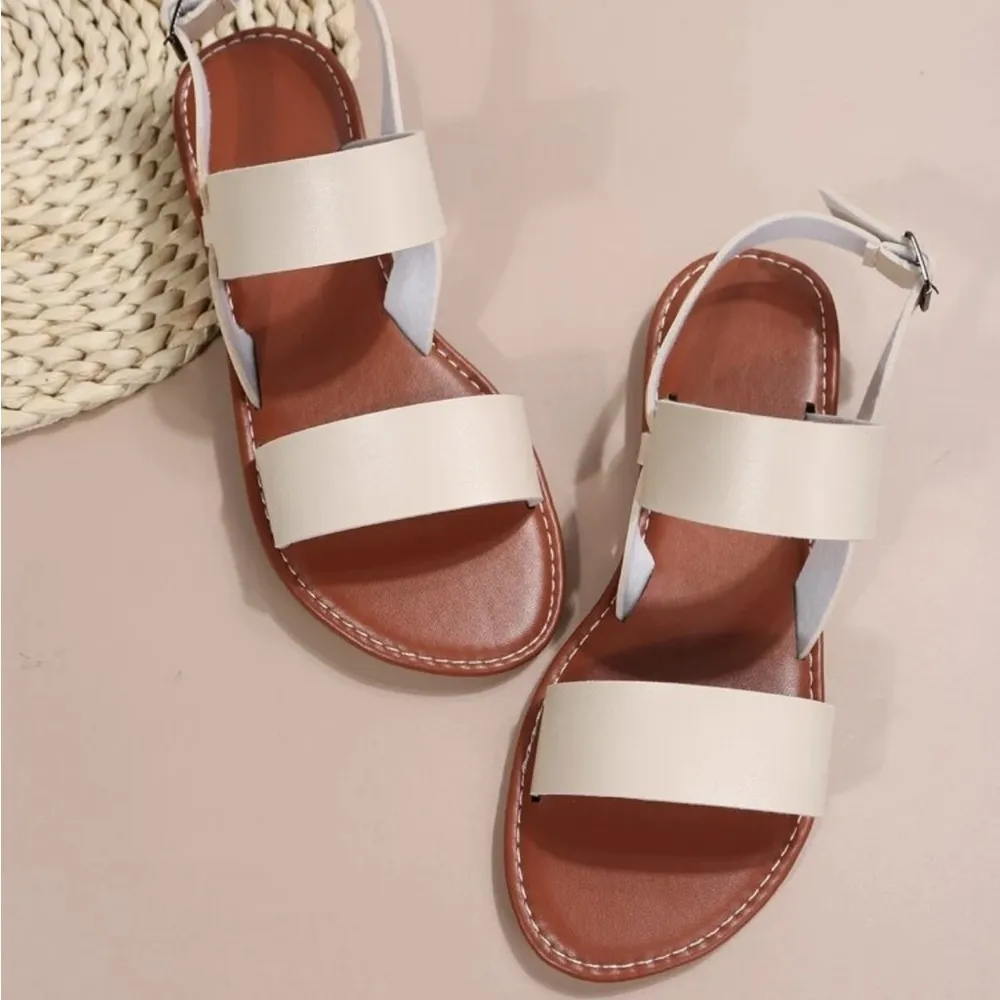 Minimalist Double Strap Slingback Sandals - Image 7