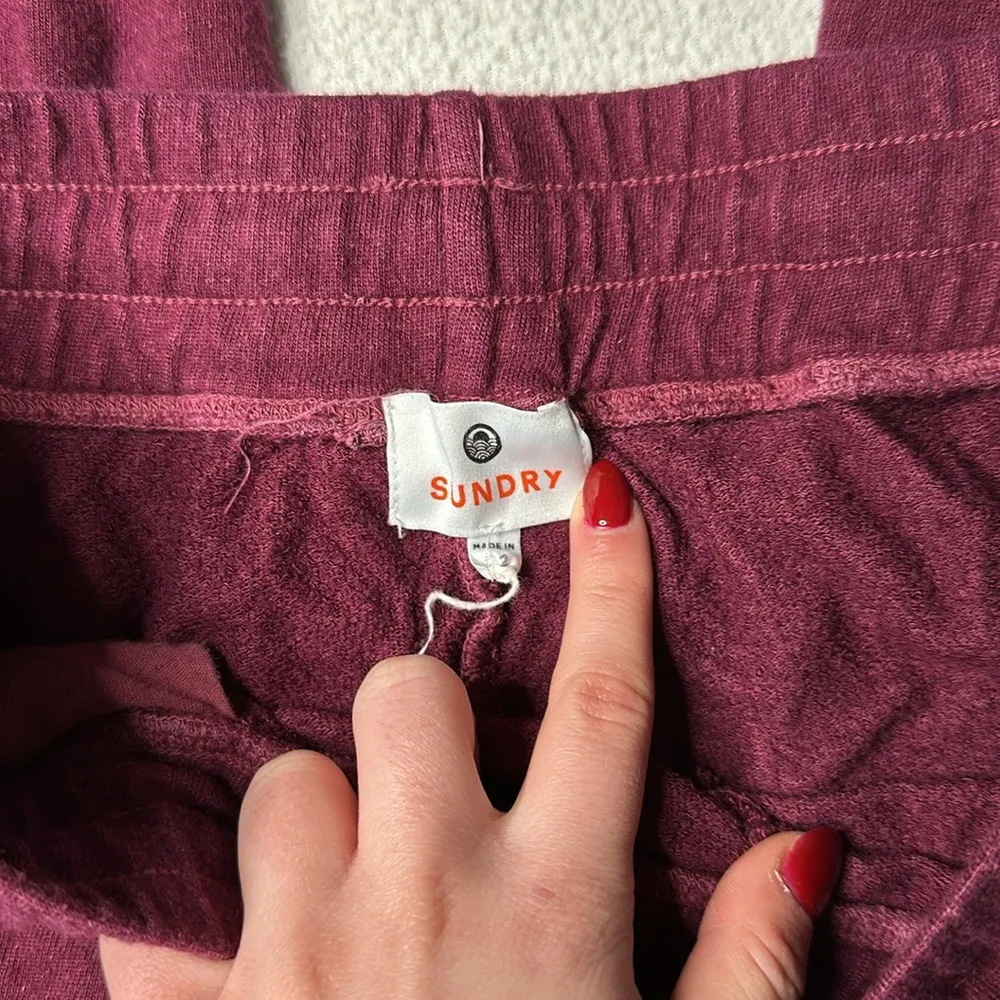 Sundry Maroon Star Lightweight Jogger Pants - Image 3