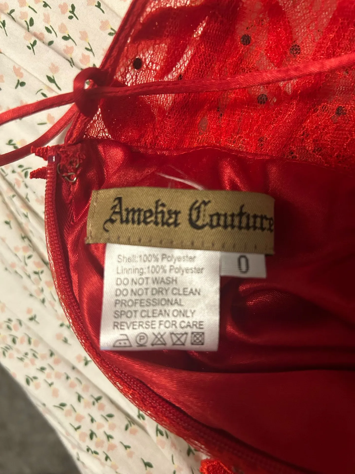 red amelia couture homecoming dress Size 0 - Image 3