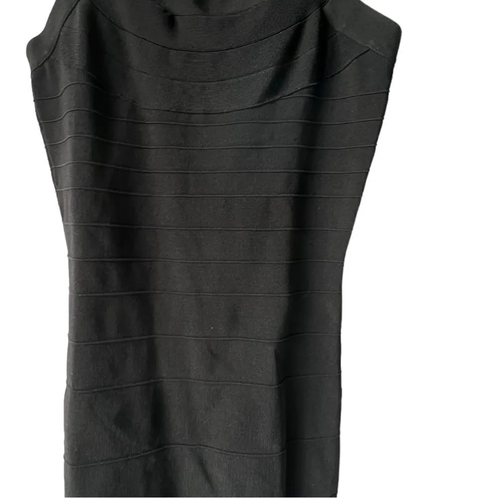 Women’s front Bandage casual cocktail black dress spaghetti size S - Image 3