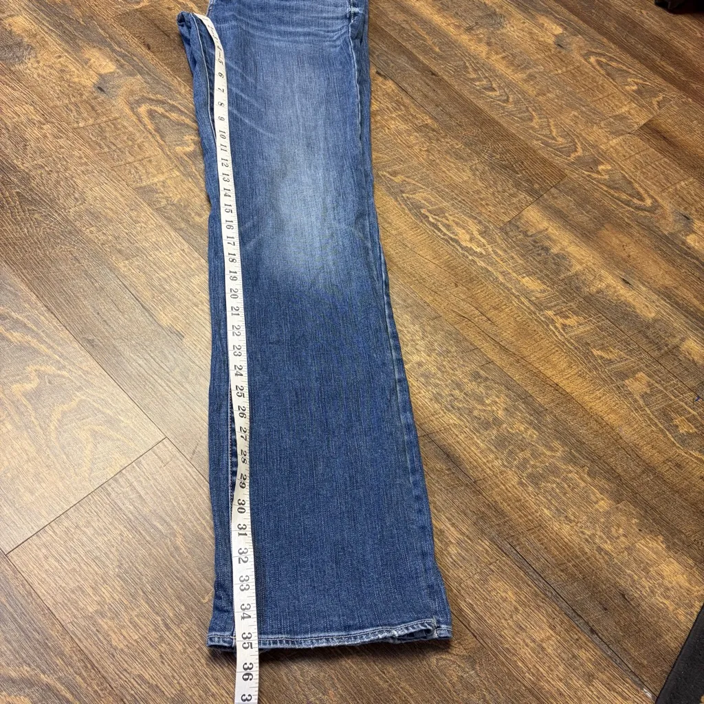 2011 American Eagle Straight Jeans Women’s 14 X-Long Stretch Blue Denim - Image 8
