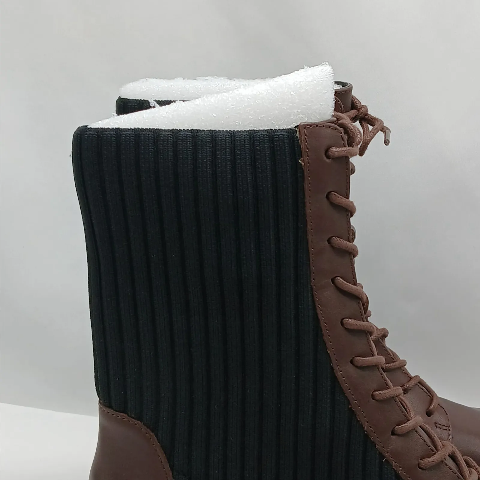 Charles David Remy Combat Boots Womens 7 Brown Moto Lug Sole Low Platform Biker - Image 6