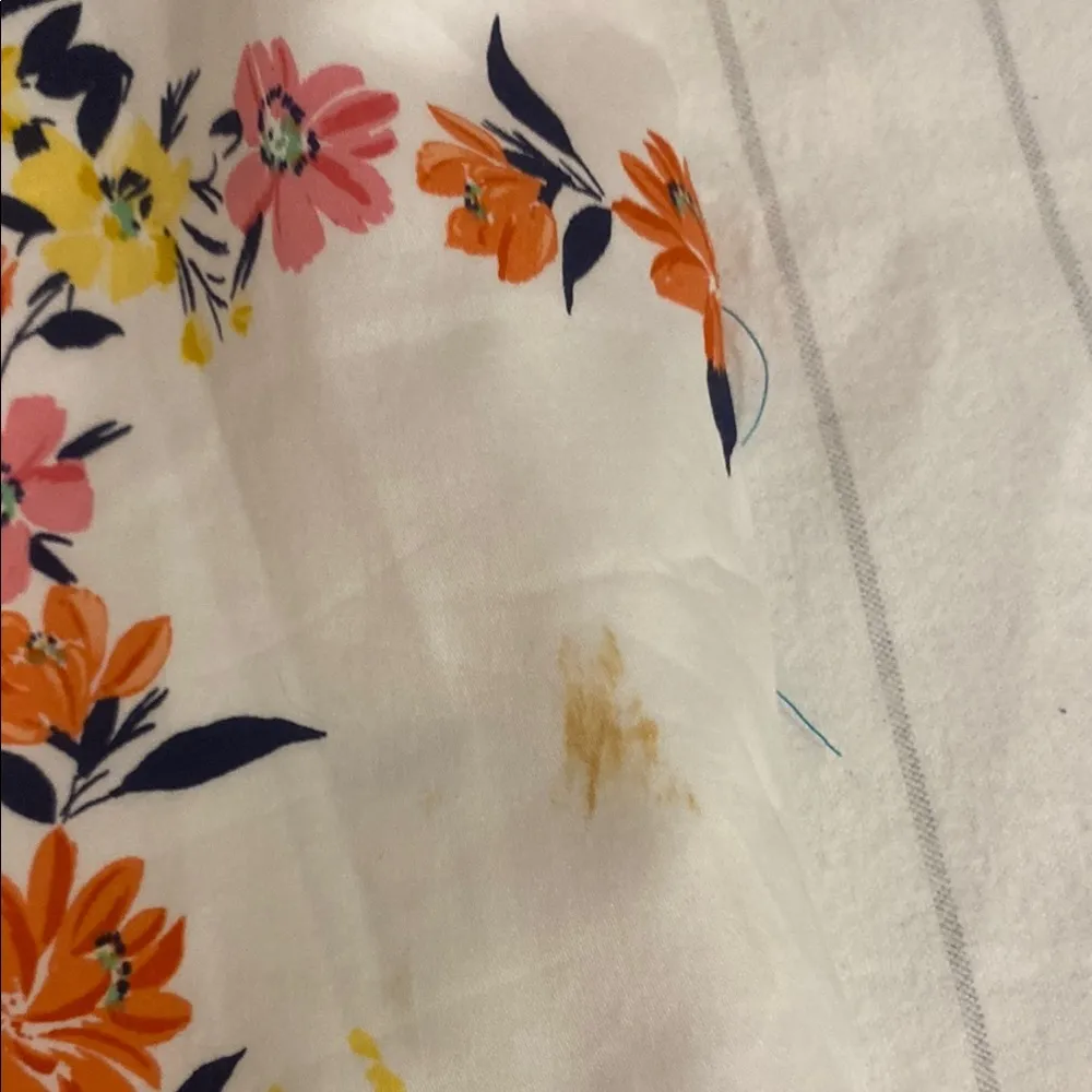 Maggy London White Dress with Floral Accents Amalia Short Sleeve Jersey Size 8 - Image 12