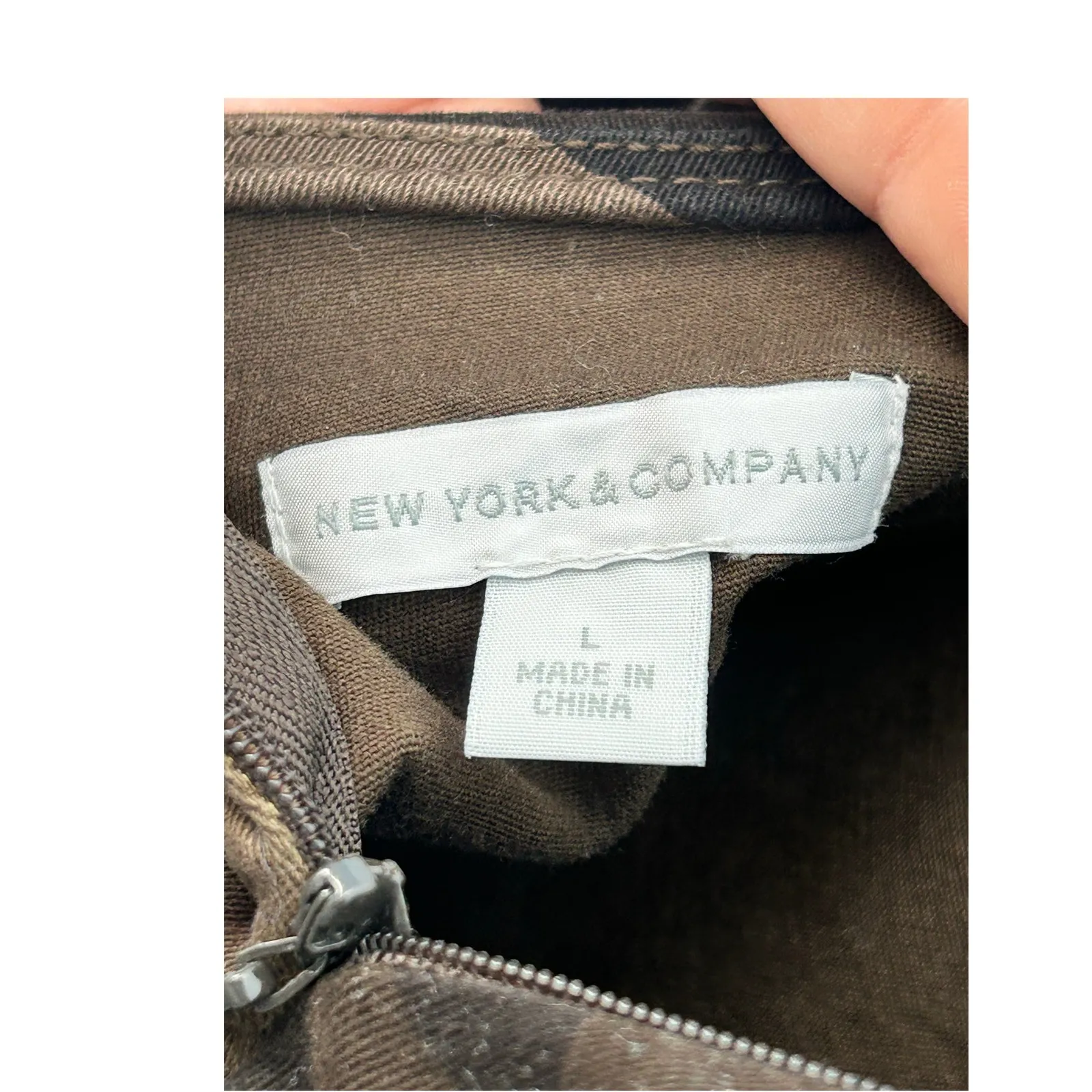 New York & Co Dress Large Camo Asymmetric Bodycon Gorpcore Office Siren Club Green - Image 8