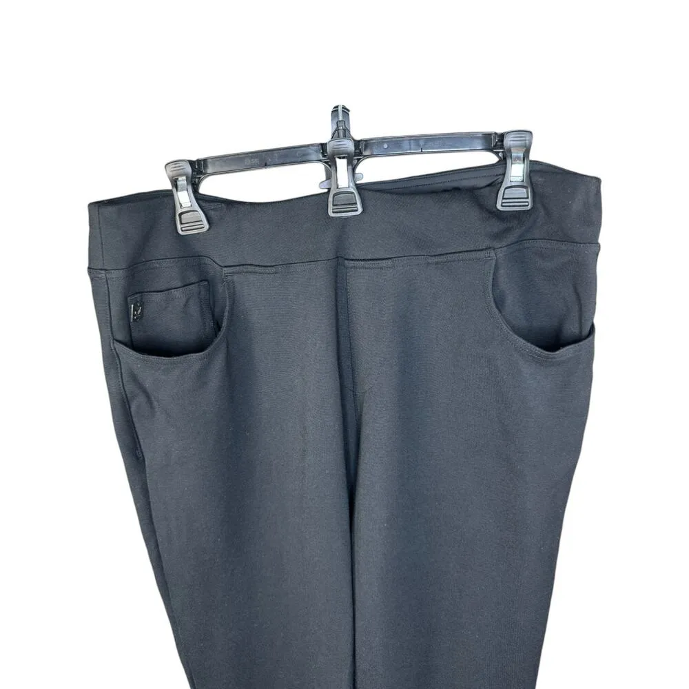 Belle by Kim Gravel Petite Perfect Ponte Straight Leg Pant Black Size 16 PETITE - Image 3