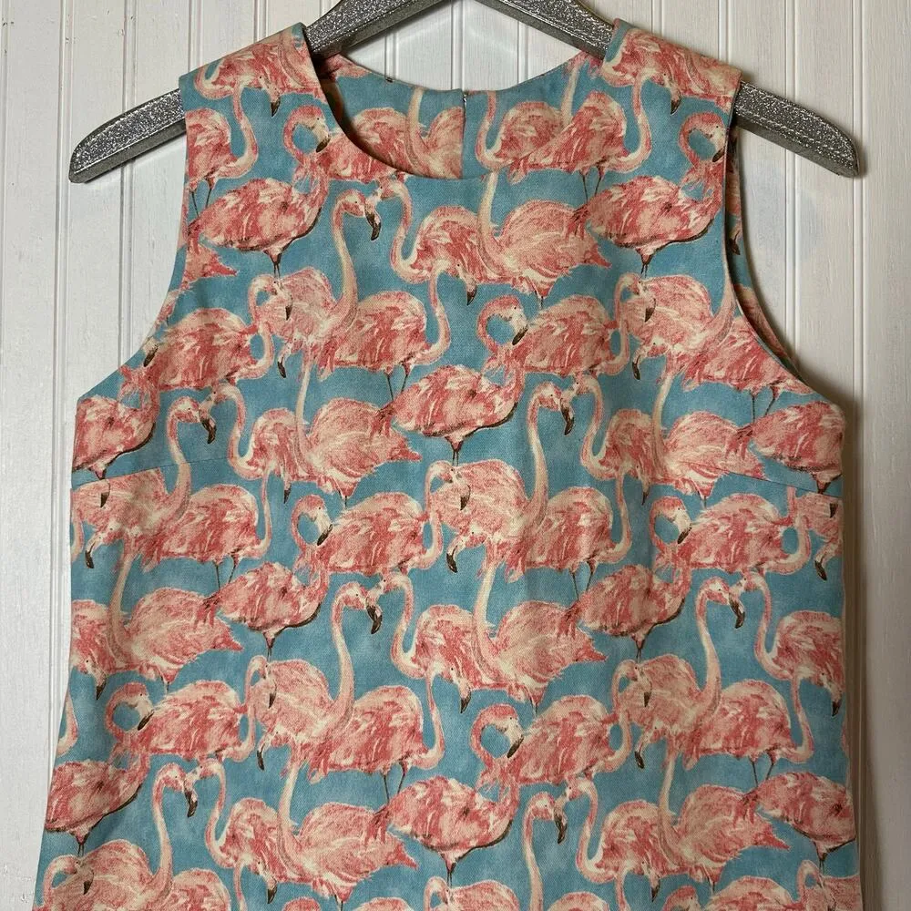 Love, Lilly Flamingo Print Dress Blue Size 6 - Image 2