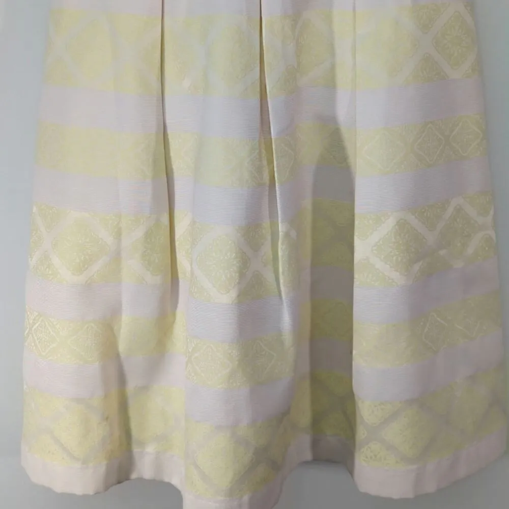 Maggy London Women Yellow Cocktail Dress Pleated‎ Pearl Neck Size 12 - Image 4