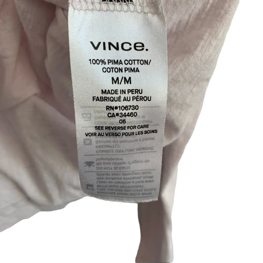 Vince Dolan Boat Neck Pima Cotton Slouchy Long Sleeve Tee Pale Pink Medium - Image 6