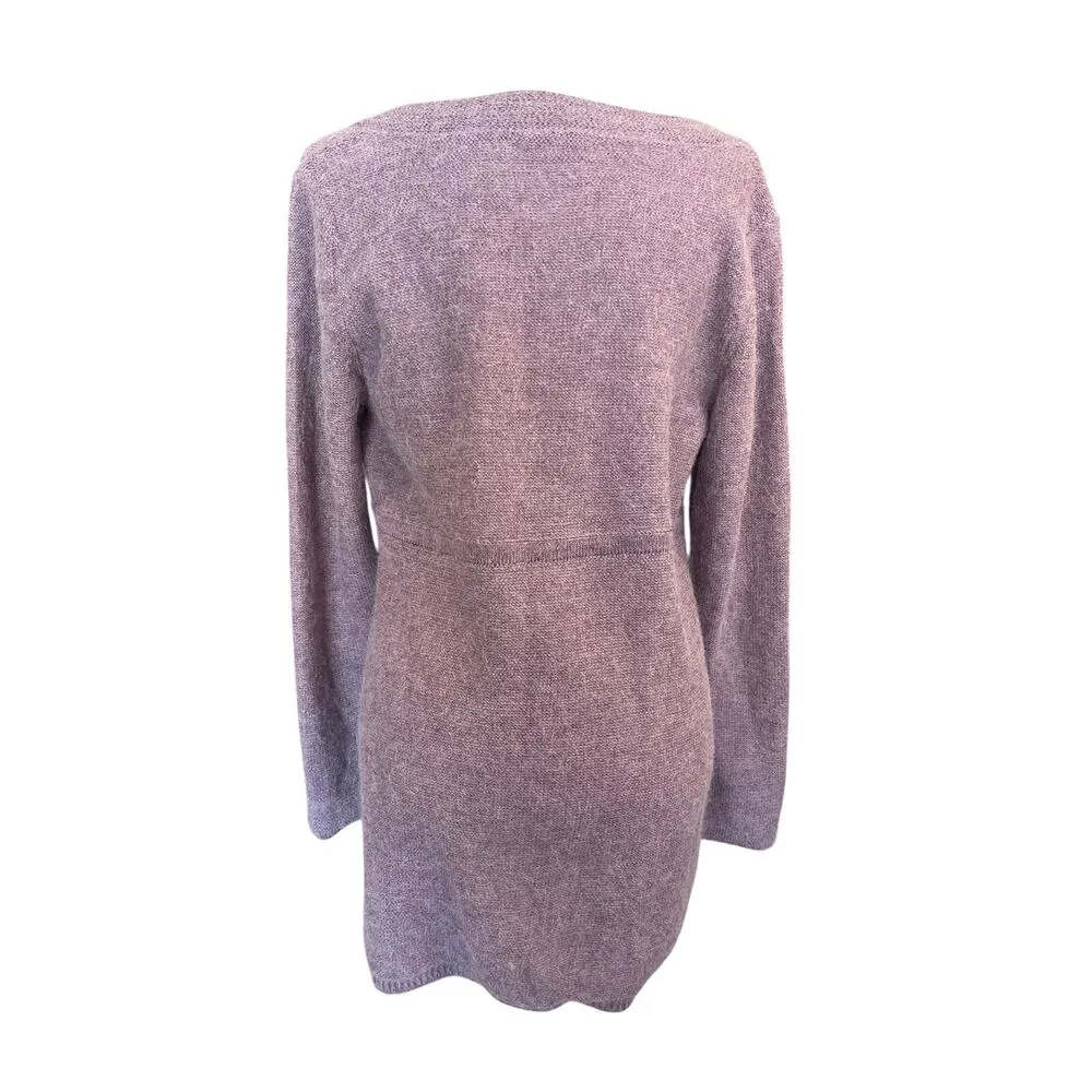 Garnet Hill Alpaca Blend V-Neck Knitted Tunic Sweater Womens Size S Empire Waist - Image 3