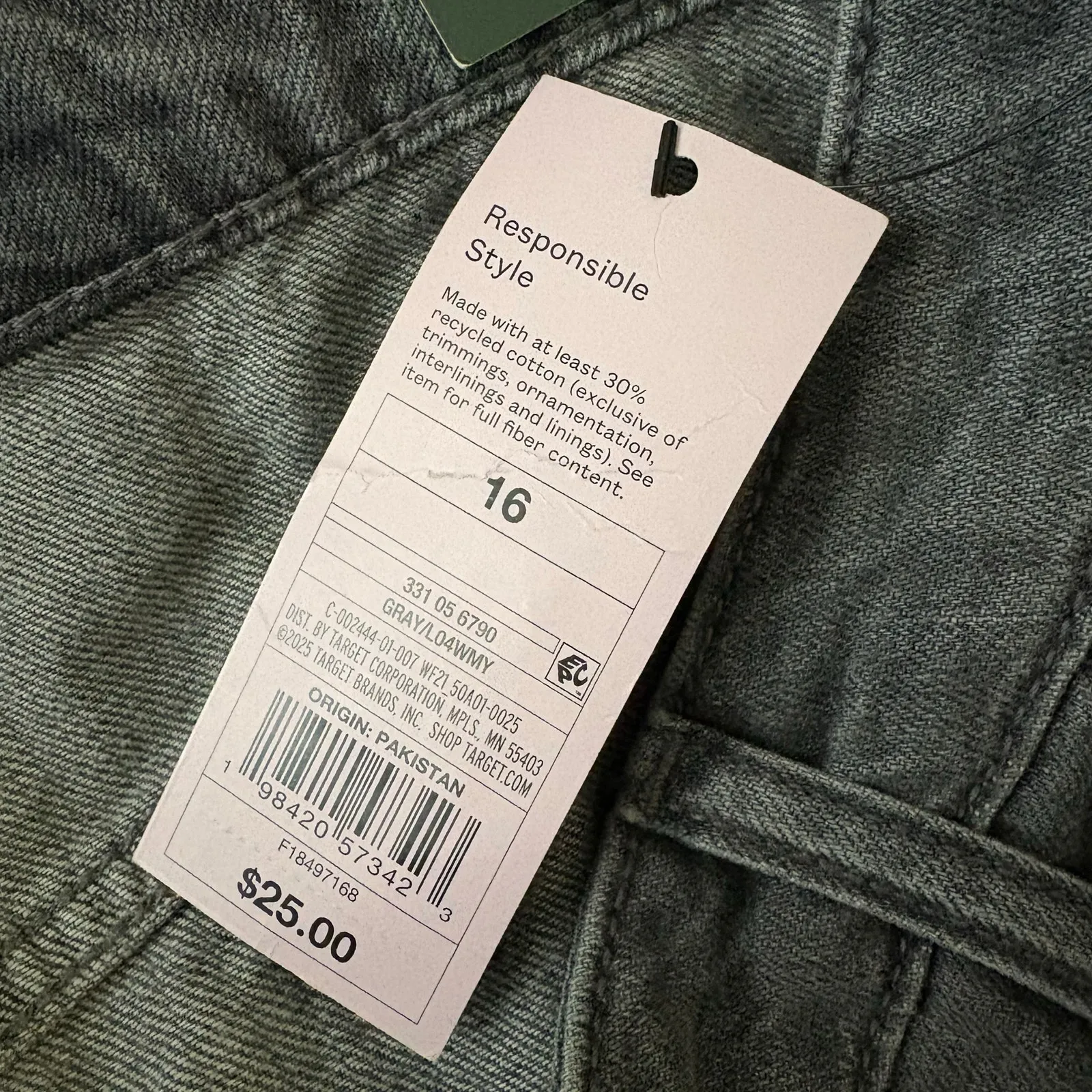 Wild Fable Denim Mid Rise 90s Skater Jorts Shorts 16 Women’s Gray - Image 6