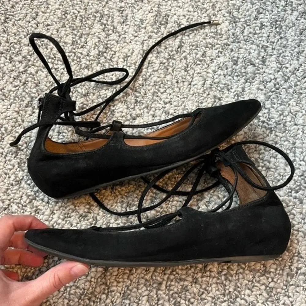 Candie's  Black Pointed Toe Lace Up Ballet Flats Size 6 - Image 2