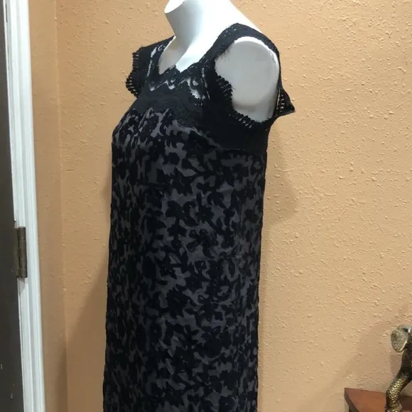 Max studio black velvet and lace dress NWT - Image 3