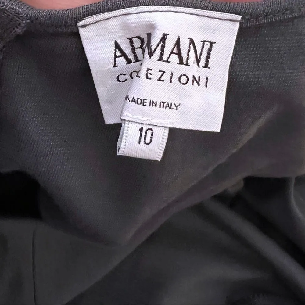 Armani Collezioni Ruched Sleeveless Gray  Bodycon Dress  size 10 - Image 9