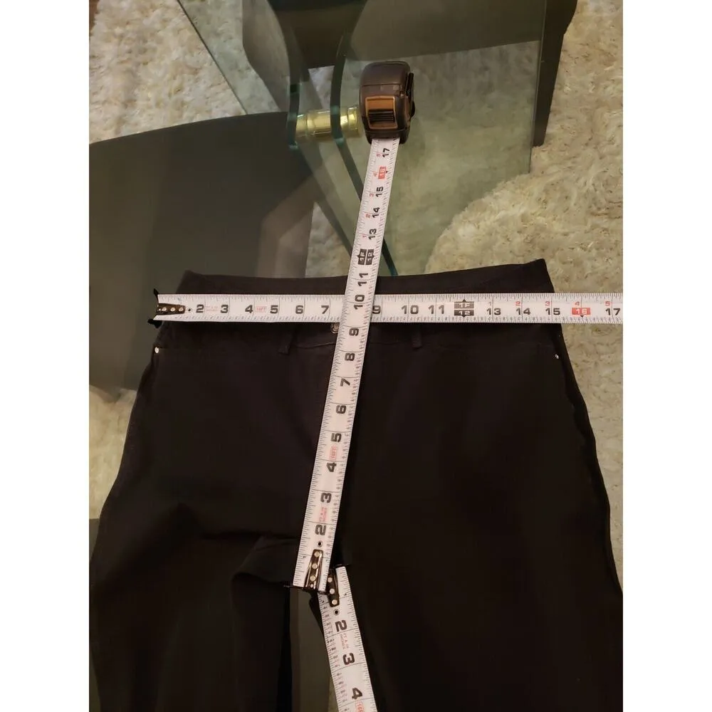 Chico's So Slimming Pants Women's Black Cotton Pockets Flat Front Skinny Leg M - Image 10