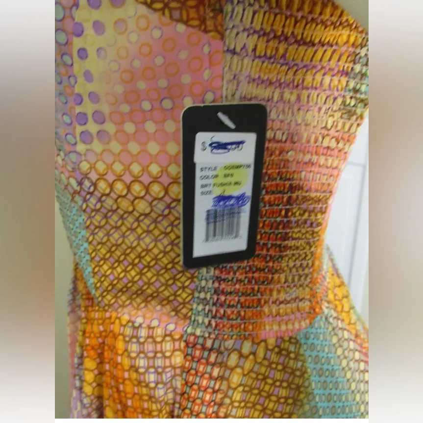 GUESS size 2 High Low Dress Colorful Polka Dot Hi-Low Formal NWT PROM - Image 4