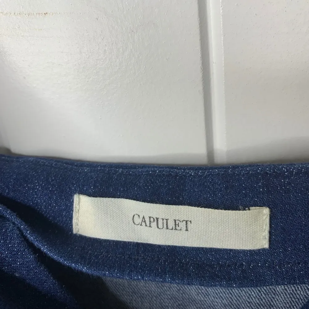 Revolve‎ capulet dark wash denim button front sheath dress size small summer - Image 5