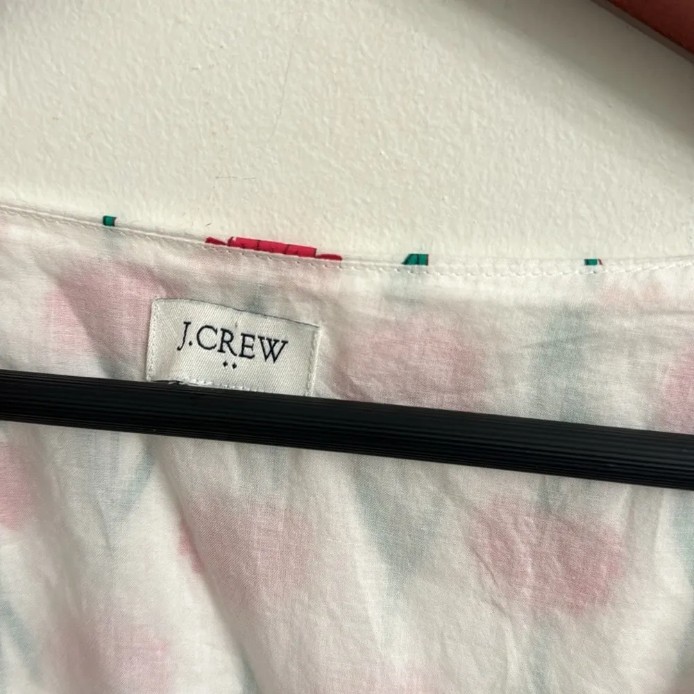 J. Crew Tiered poplin puff-sleeve romantic cocktail midi dress XL - Image 7