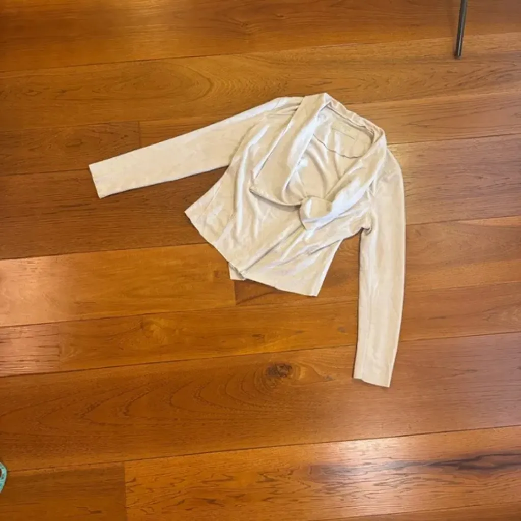 BLANK NYC  Cream Suede Drape Jacket - Image 10
