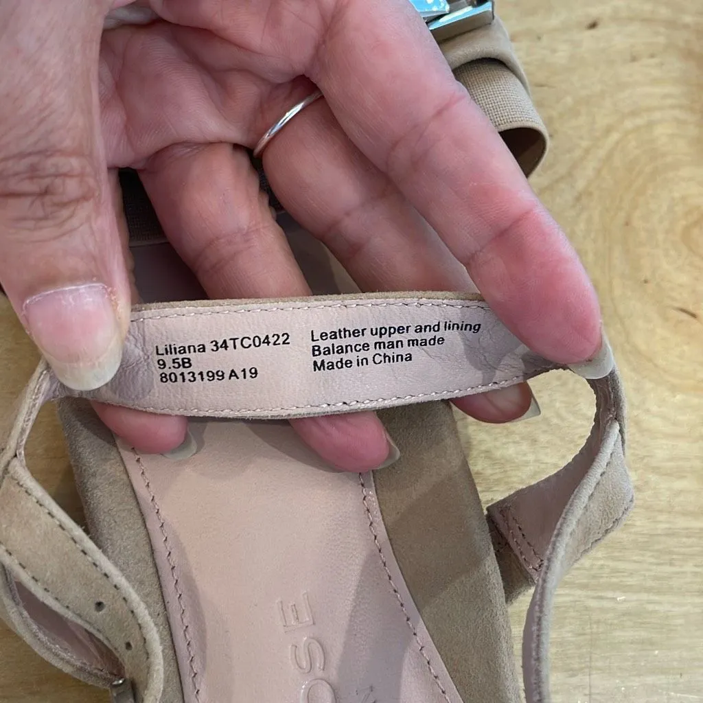 Taryn‎ Rose Women's Liliana Suede Leather Slingback Sandals Beige Size 9.5B - Image 5