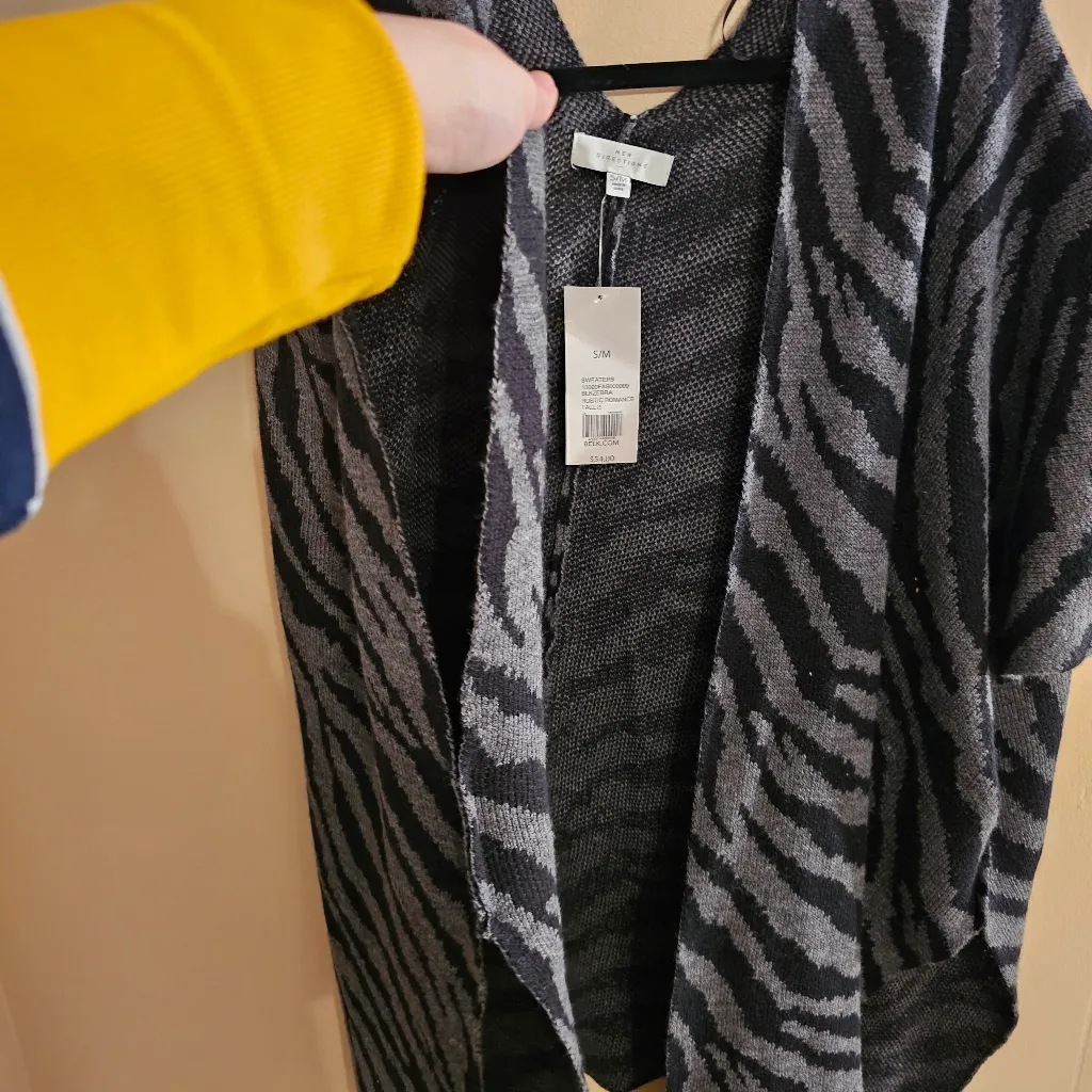 New Directions Black Zebra Open Front Shrug Shawl Cape Size undefined - Image 3