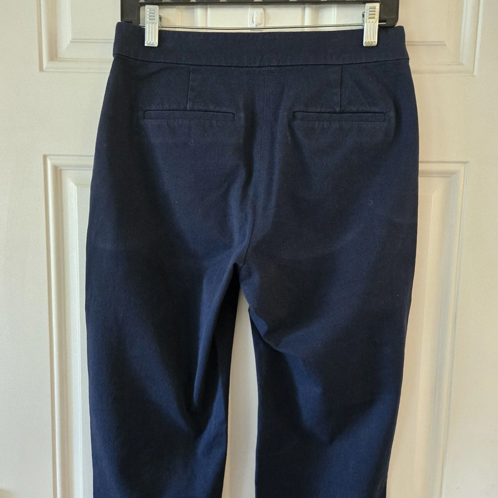 J.CREW Capri Pants Wide Leg Size 6P Navy Blue Dress Slacks Trousers Stretchy - Image 4