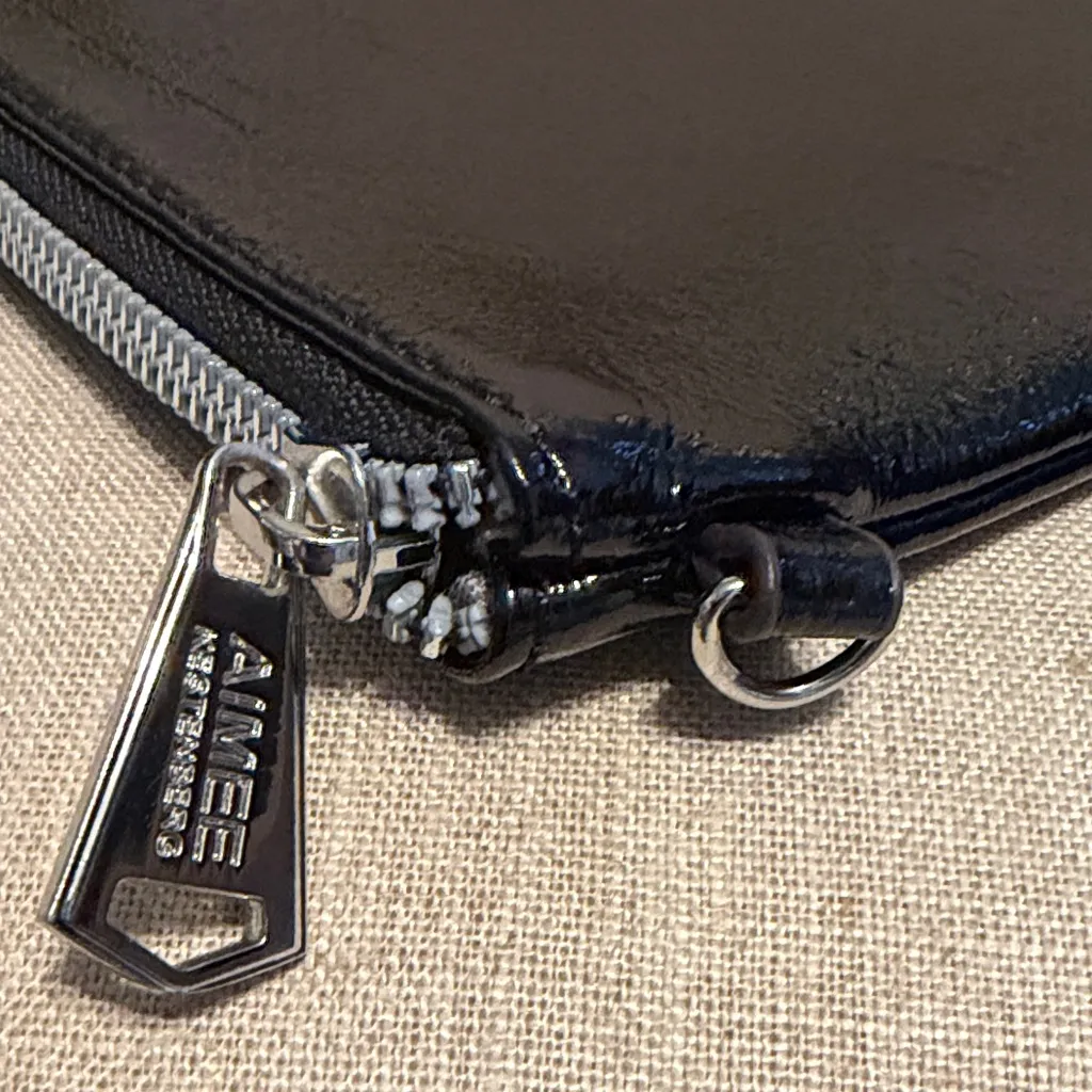 Aimee Kestenberg Glossy Black Clutch/Wristlet - Image 6