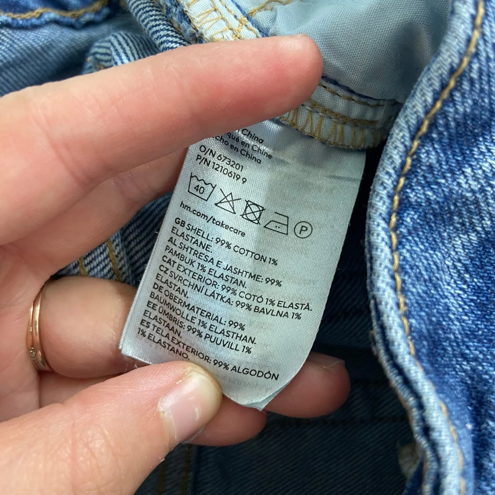 NWOT H&M women's dark medium‎ wash blue denim straight cut stretch jeans pants 2 - Image 7