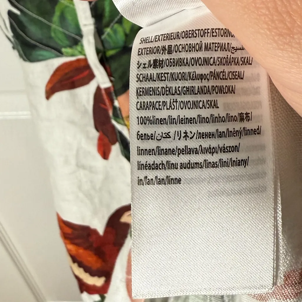 Farm Rio Midnight Macaw Fiesta Linen Sleeveless Flower Mini Dress XL - Image 9