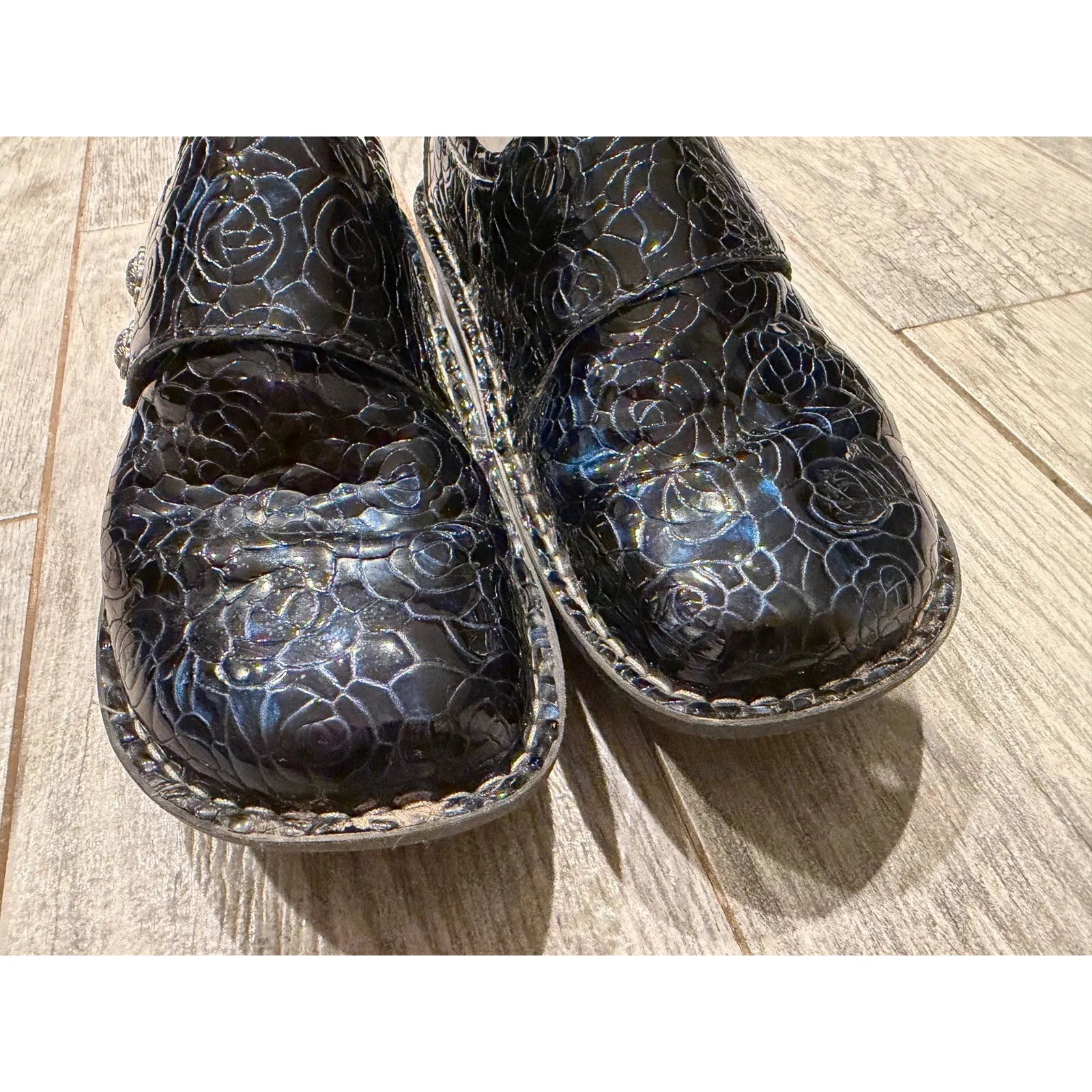 Alegria Deliah Moody Blues Shoes 37 clogs 7‎ 7.5 Patent Slip On Mules DEL-7506 - Image 11