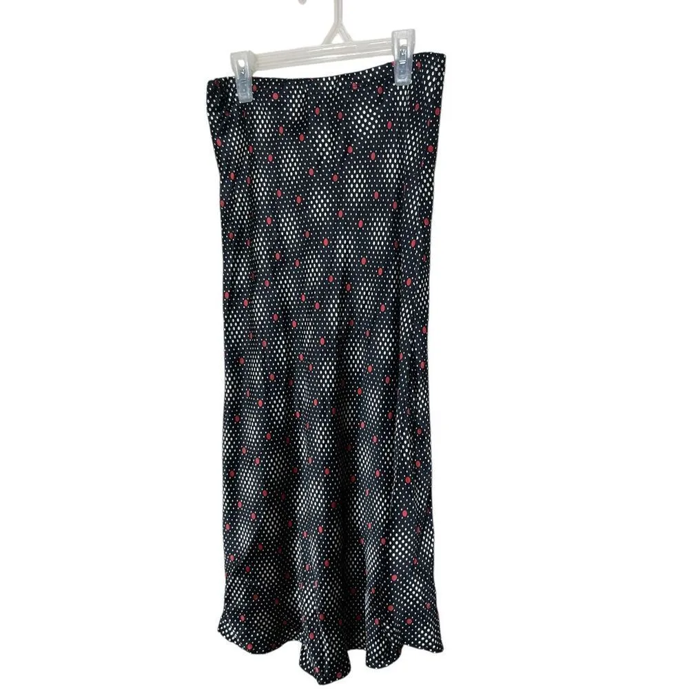 Salaam Black Red Polka Dot Maxi‎ Skirt Size Small - Image 5