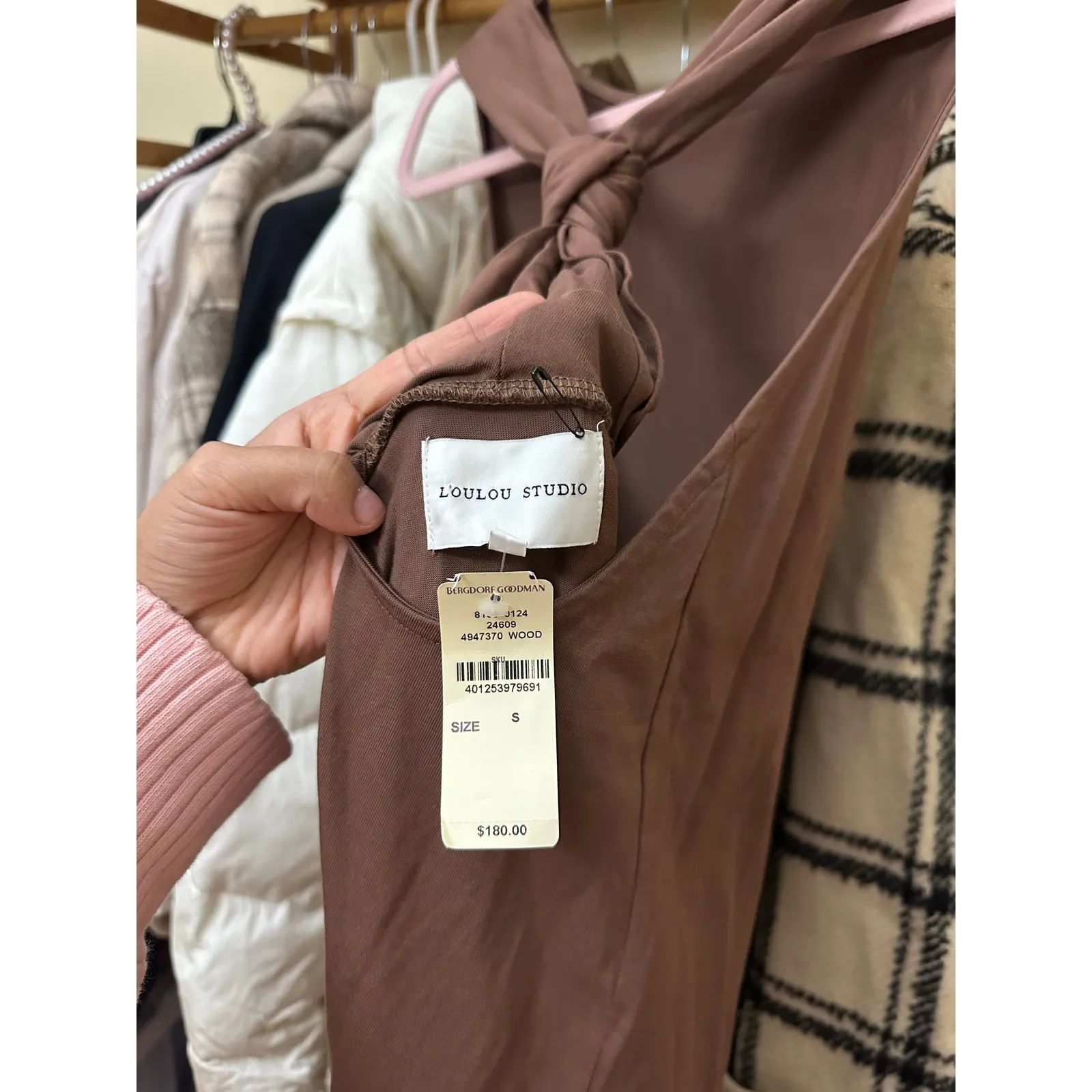 Lou Lou Studio Backless Dress Size Small Wood Brown Size M - Image 9