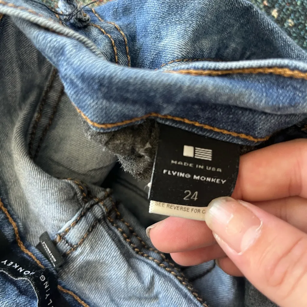 Flying Monkey Platinum Skinny Jeans Low Rise Distressed Women’s 24 Medium Wash - Image 16