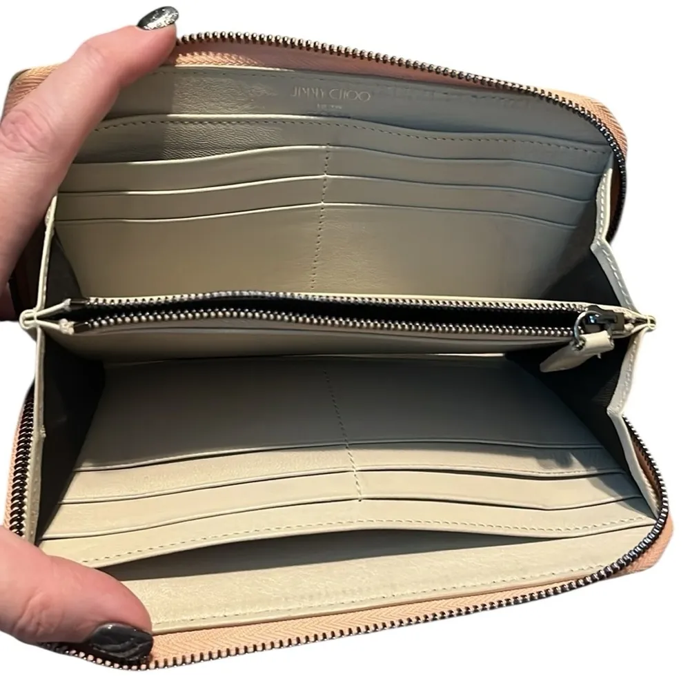 Jimmy Choo Authentic Star-Studded Light Pink Wallet - Image 13