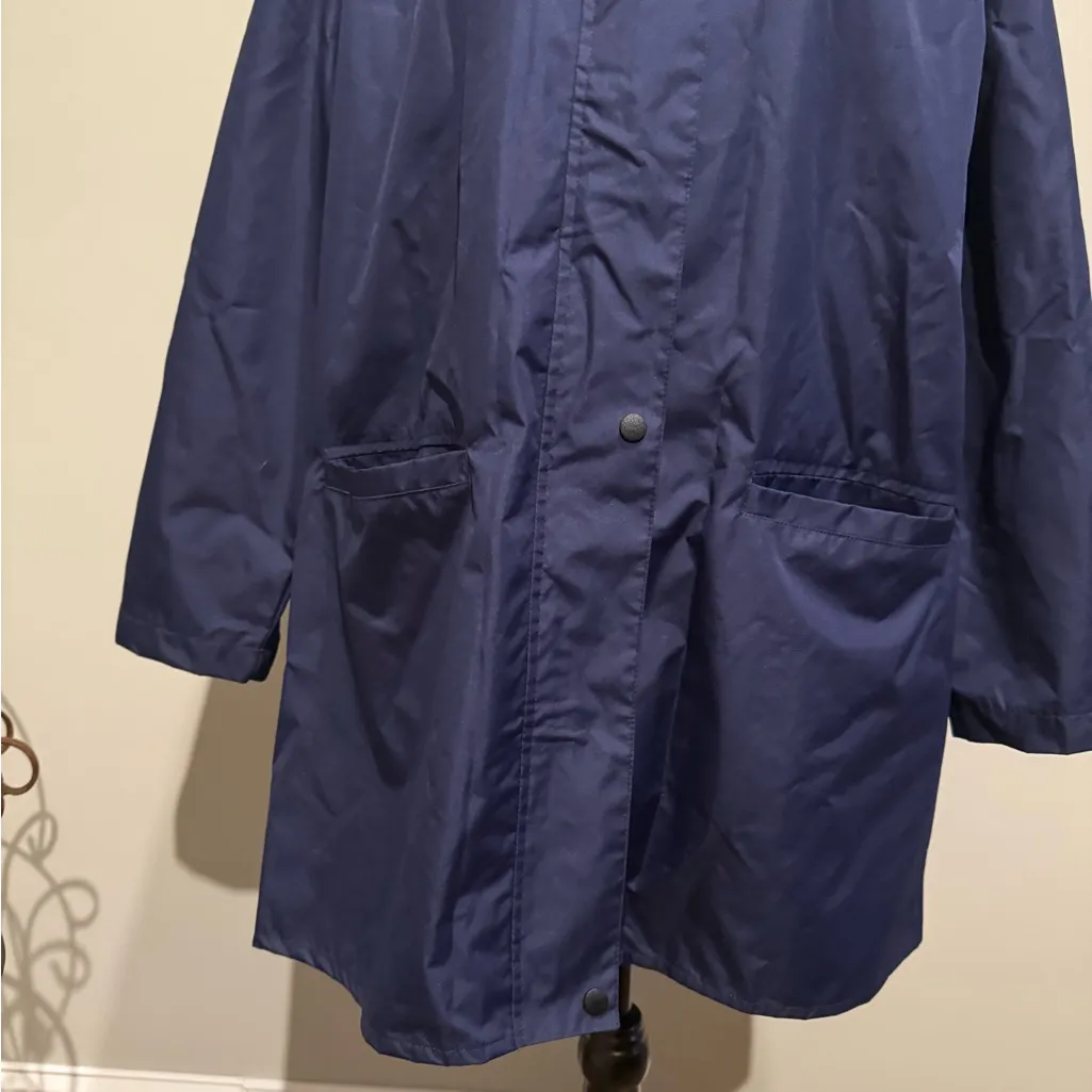 Shoshanna | Dark Blue Floral Rain jacket size medium - Image 8