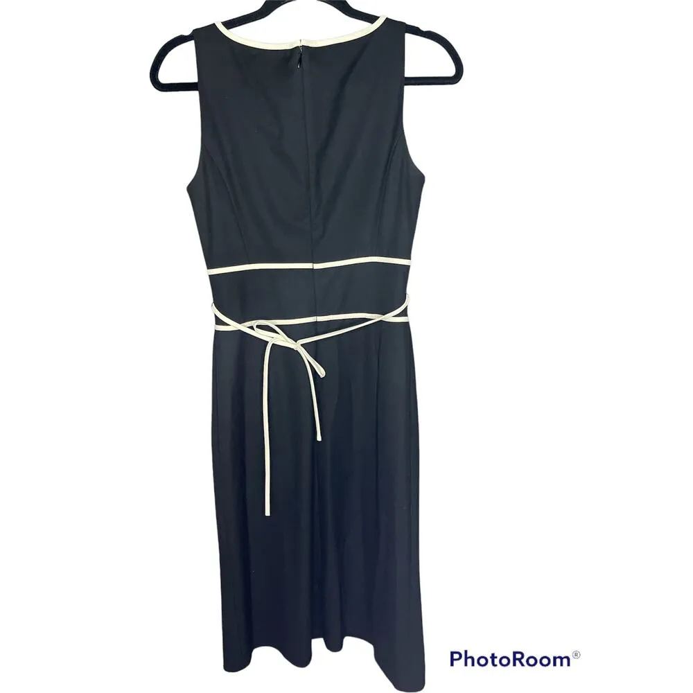 The Limited Black White Sleeveless Keyhole Zip Up Sheath Office Dress Size 6 - Image 3