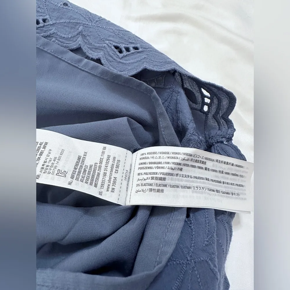 Abercrombie & Fitch Eyelet Mini Dress - Blue - L - Image 9