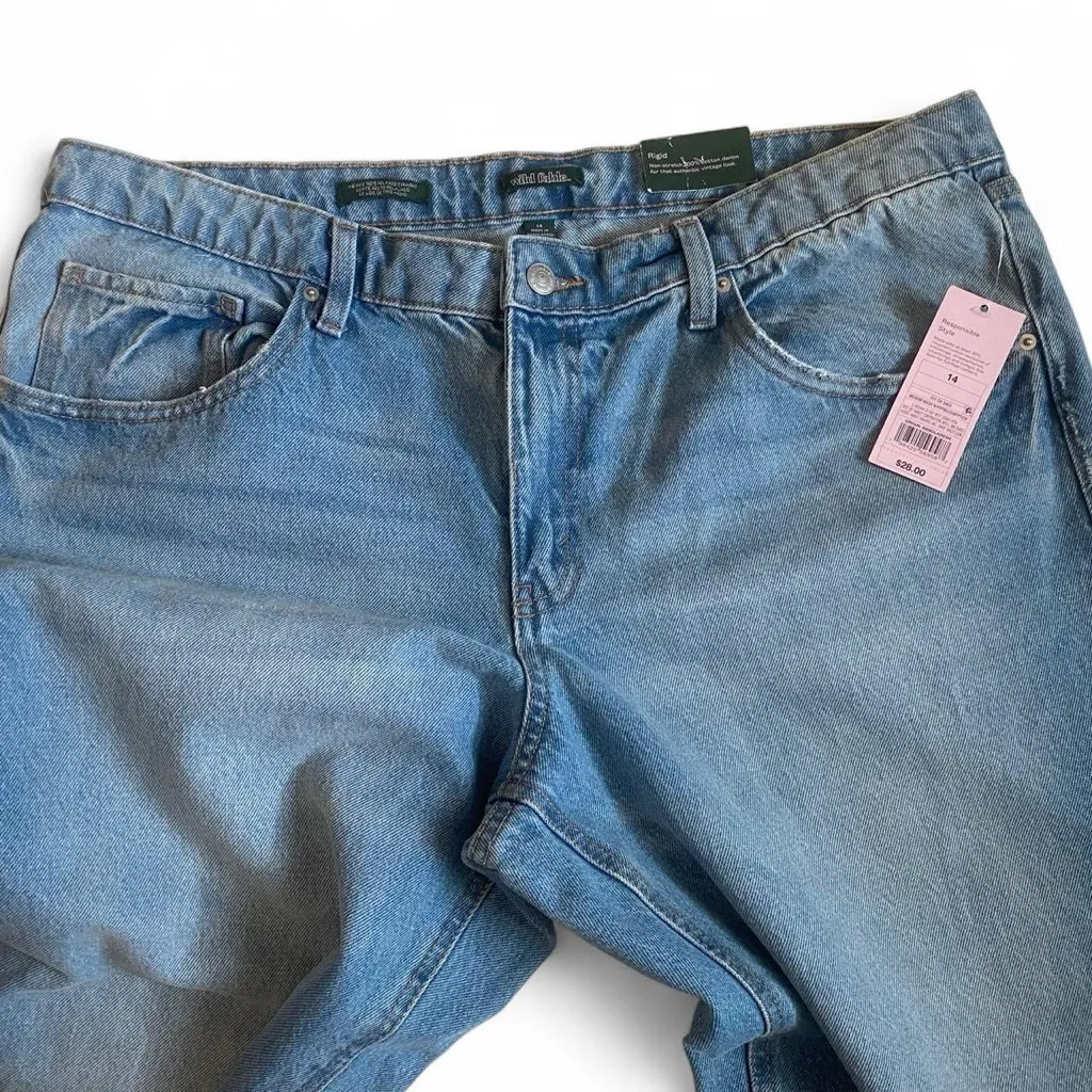 NWT Wild Fable Mid-Rise Relaxed Straight Piping Jeans Size 14 Y2K Streetwear - Image 9