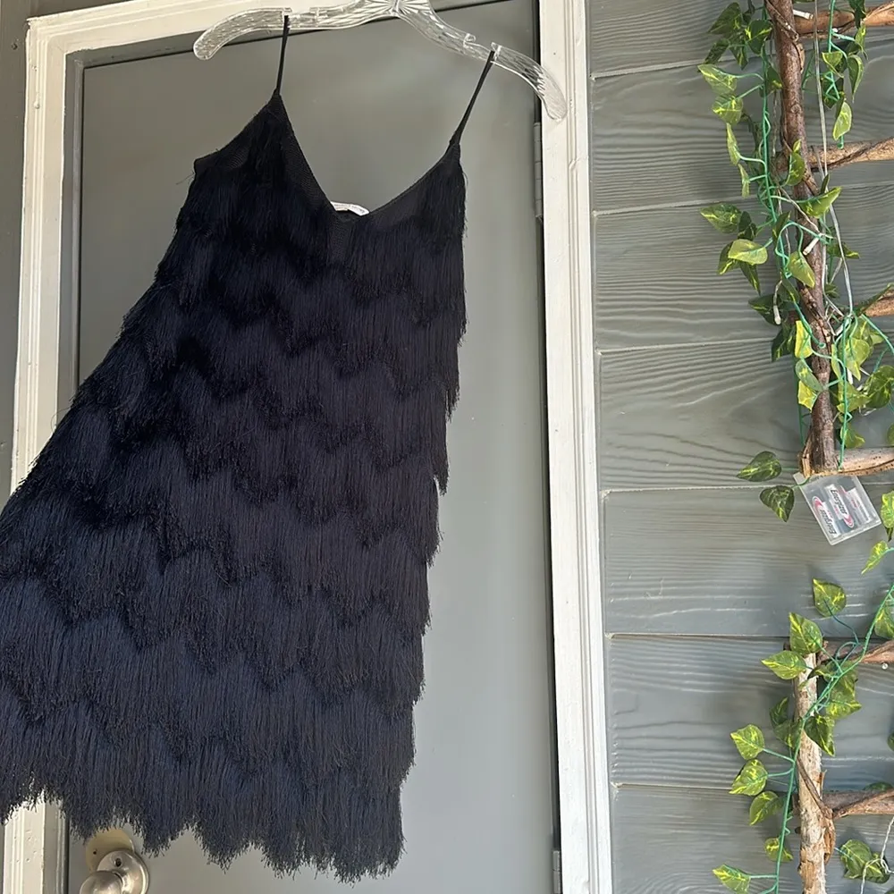 Black Fringe Dress - Image 8