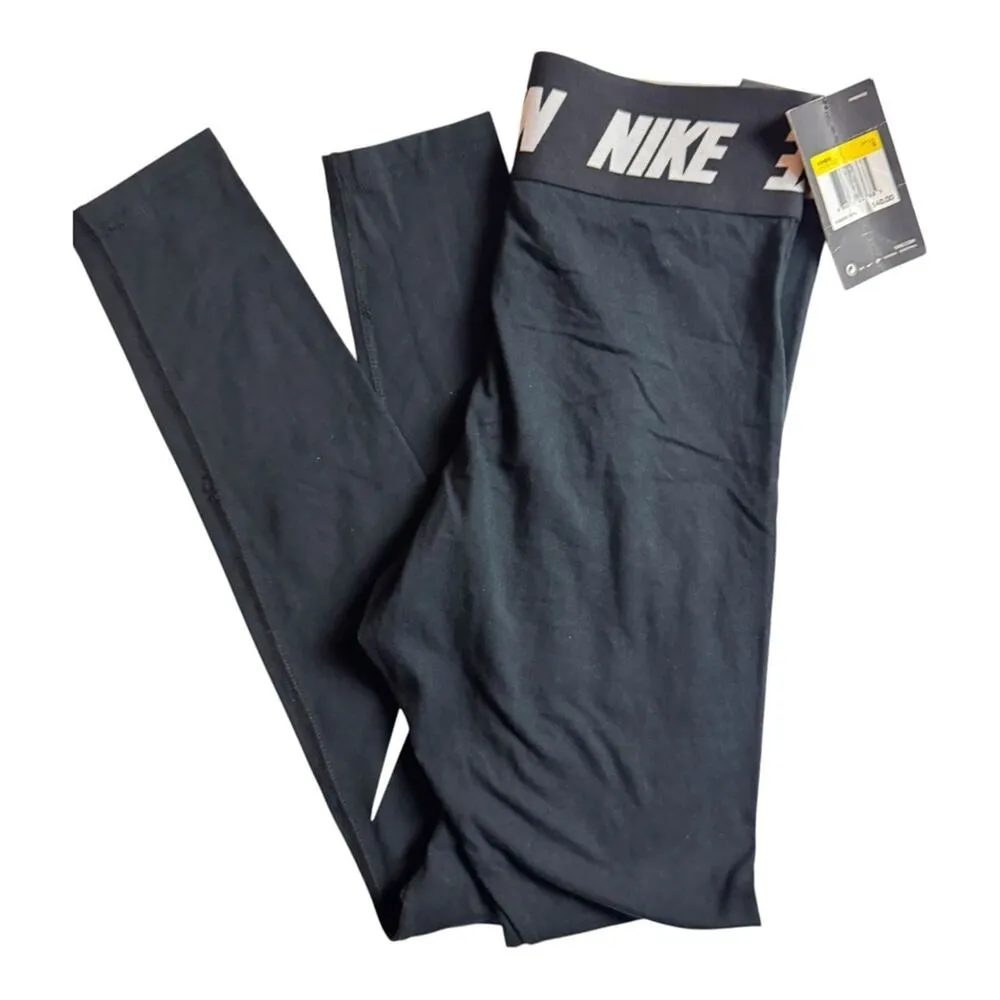Nike  Women's Black & White Athletic Sporty Logo Swoosh Leggings  Sz S NWT - Image 7