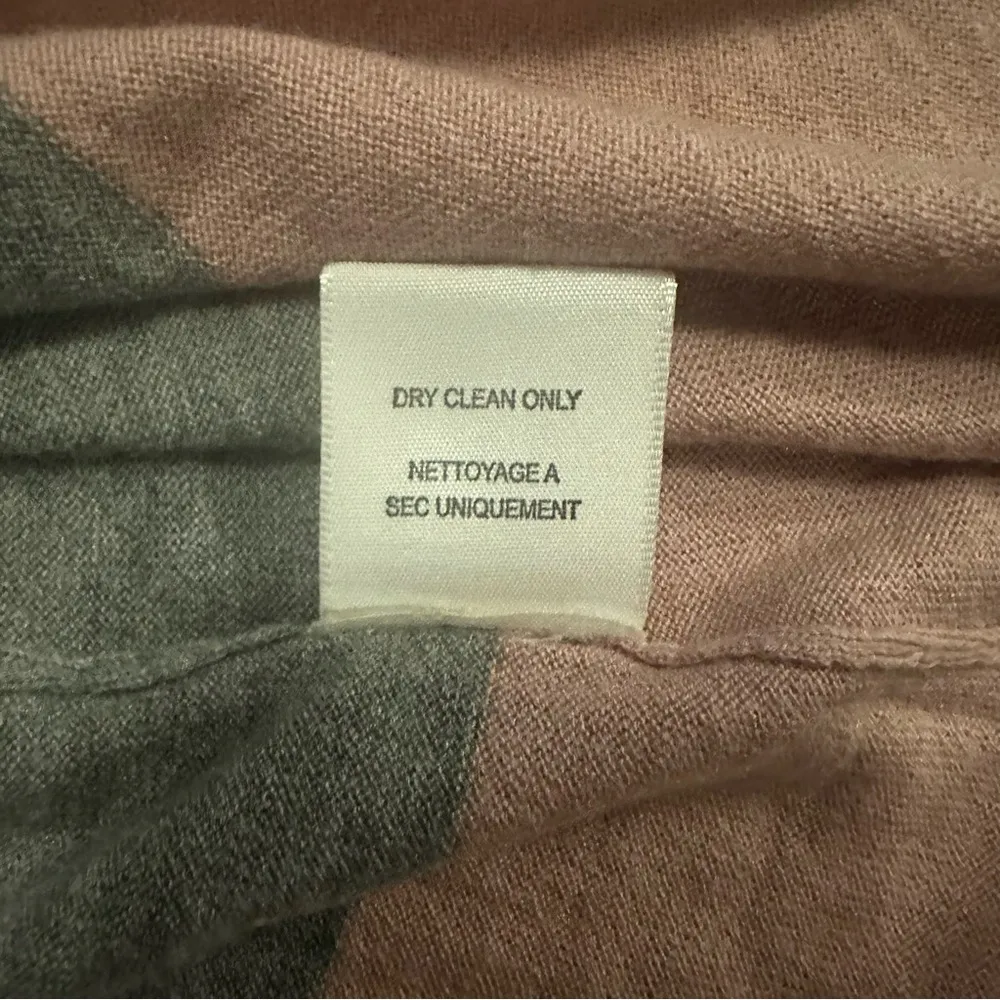 Joie Sweater Pink/Grey Stripe Knit Long Sleeve Scoop Neck Sz Small - Image 7