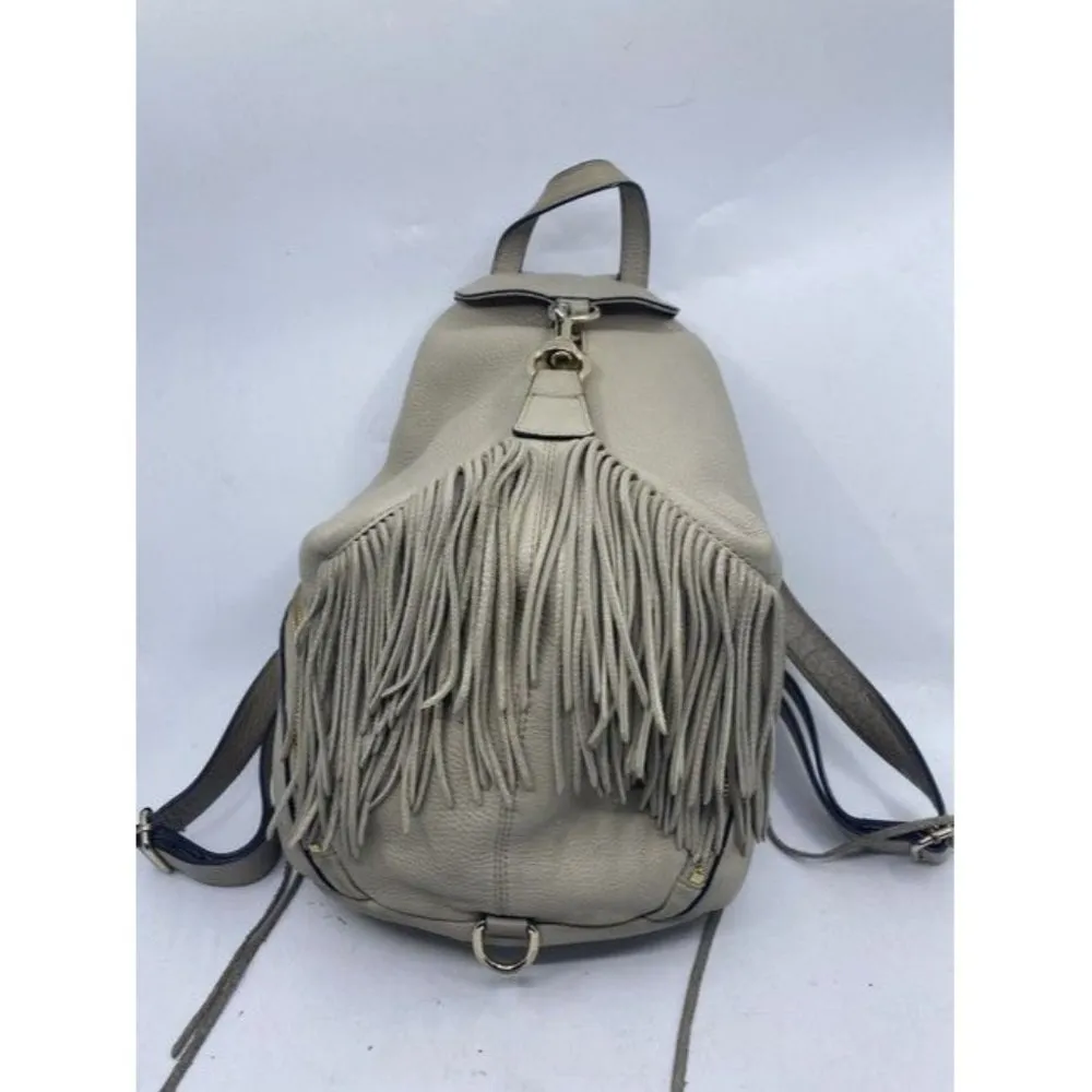 Rebecca Minkoff Stevie Julian Fringe Nubuck Gray Leather Backpack - Image 5