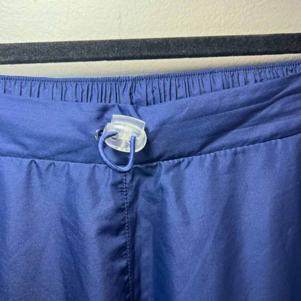 Adidas Women's Vintage Mesh Lined Track Pants Blue  3 White Stripes Zip Ankle XL - Image 3