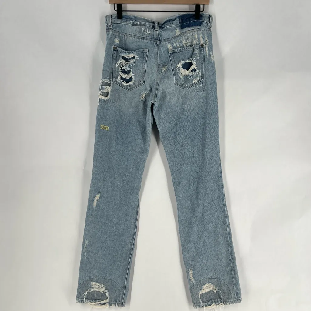 Ksubi Distressed Light Blue Denim Midnight & Dusted Boyfriend Jeans Size 26 - Image 8