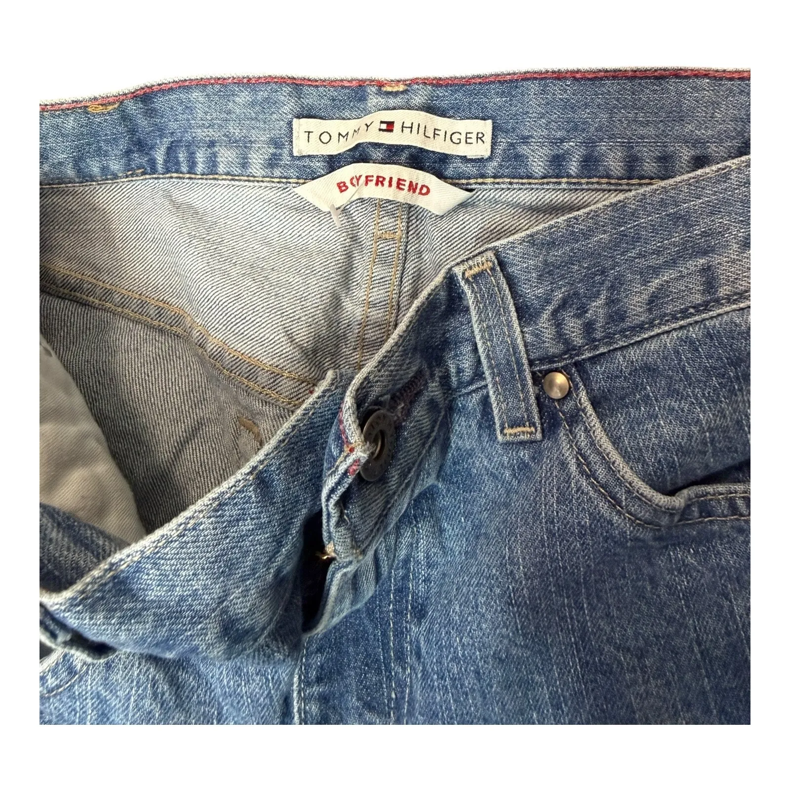 Tommy Hilfiger Vintage Medium Wash Boyfriend Cut Midrise Straight Leg Women's 29 - Image 5