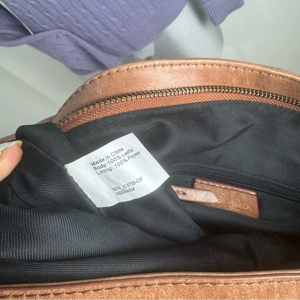 VINTAGE Elliott Lucca LEATHER w/Snakeskin Trim RARE Shoulder Bag Distressed - Image 6