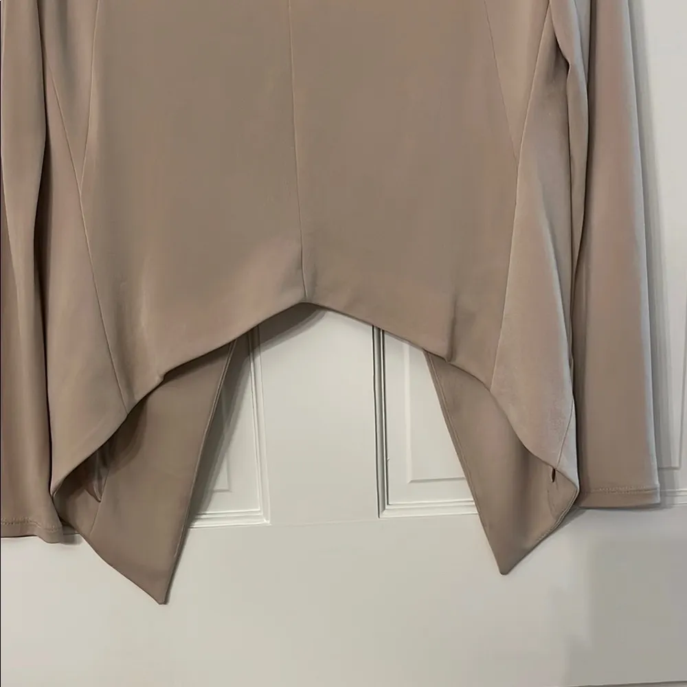 Cream Blazer Open Front Collarless Design - Image 11