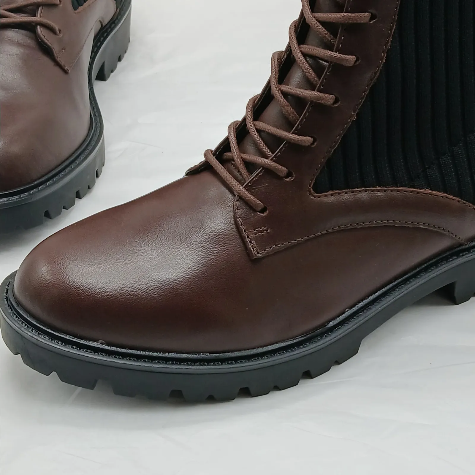 Charles David Remy Combat Boots Womens 7 Brown Moto Lug Sole Low Platform Biker - Image 7