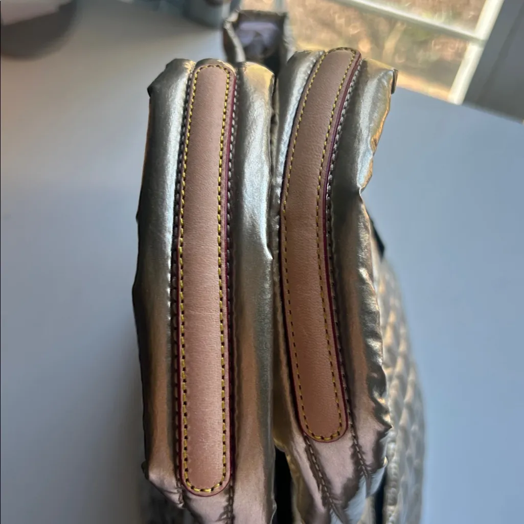 MZ Wallace New York Metro Tote Deluxe Medium Antique Gold New Glam quilted chic - Image 5